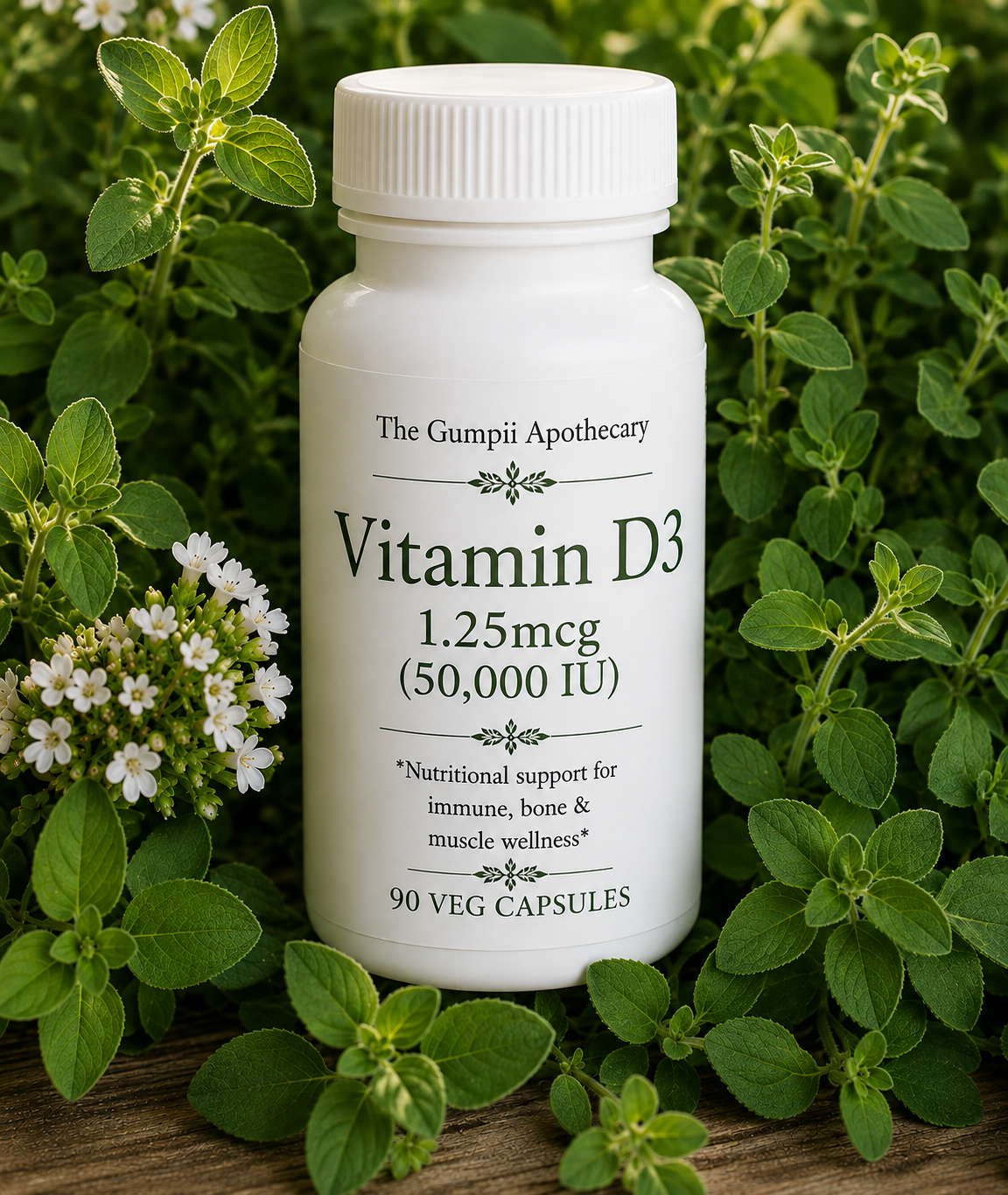 Vitamin D3 (Cholecalciferol) — 1.25mg (50,000 IU) | 50 Capsules