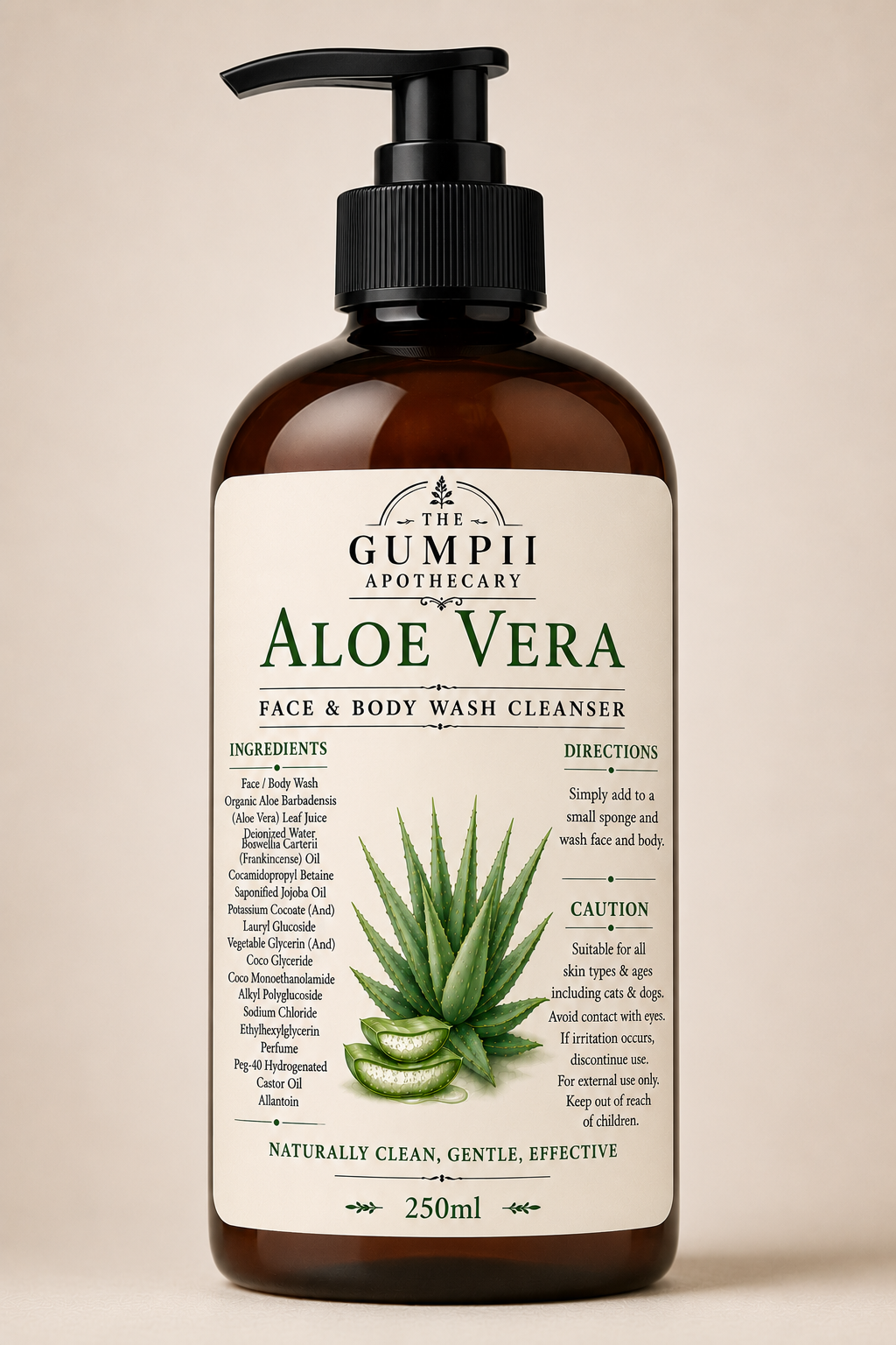 Aloe Vera Face & Body Wash Cleanser | 250ml